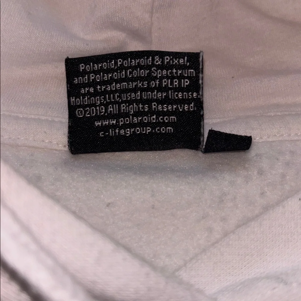 Polaroid Fleece Cropped Boxy Hooded Sweatshirt, Size XL